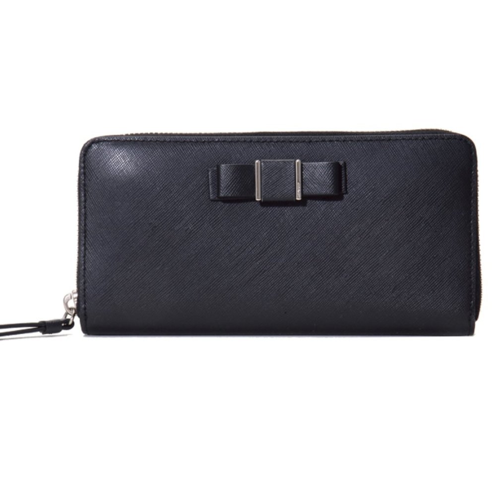Coach Darcy Bow Accordion Zip Wallet in Black